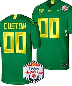 Custom Oregon Ducks Jersey Name and Number Fiesta Bowl Patch 2024 Football Green
