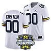 Custom Michigan Wolverines Jersey Name and Number Football 2023 National Champions Patch White