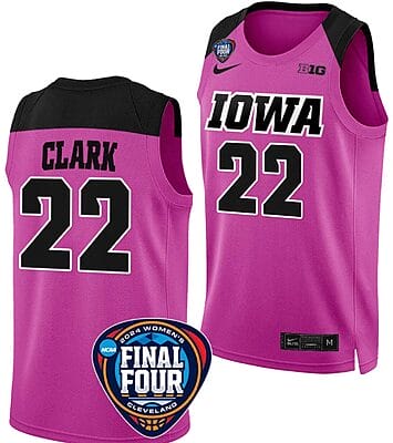 Caitlin Clark Jersey #22 Iowa Hawkeyes Basketball 2024 NCAA March Madness Final Four Pink
