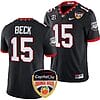 Carson Beck Jersey #15 Georgia Bulldogs Orange Bowl Patch 2023 College Football Black