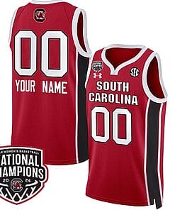 Custom South Carolina Gamecocks Basketball Jersey Name and Number 2024 National Champions All Stitched Red