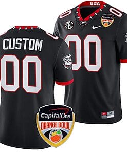Custom Georgia Bulldogs Jersey Name and Number Orange Bowl Patch 2023 College Football Black