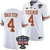 CJ Baxter Jersey #4 Texas Longhorns Allstate Sugar Bowl Patch 2024 College Football White