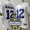 Cade Mcnamara Jersey #12 Michigan Wolverines Football 2023 National Champions Patch White