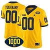 Custom Michigan Wolverines Jersey Name and Number 1000 Wins Patch Football Yellow