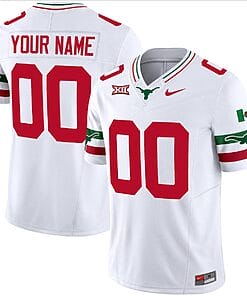 Custom Texas Longhorns Jersey Name and Number Mexico Vapor College Football White