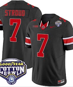 CJ Stroud Jersey #7 Ohio State Buckeyes Cotton Bowl Patch Vapor Football Black
