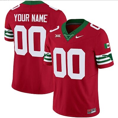 Custom Texas Longhorns Jersey Name and Number Mexico Vapor College Football Red