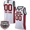 Custom South Carolina Gamecocks Basketball Jersey Name and Number 2024 National Champions All Stitched White