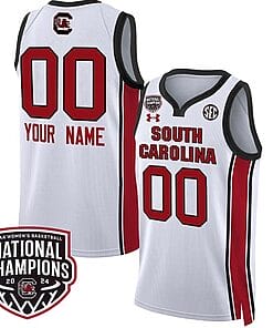 Custom South Carolina Gamecocks Basketball Jersey Name and Number 2024 National Champions All Stitched White