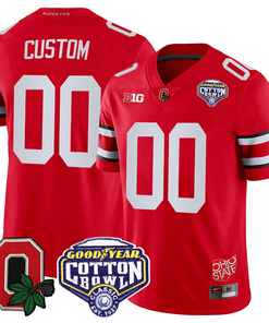 Custom Ohio State Jersey Name and Number Good Year Cotton Bowl Patch Football Scarlet