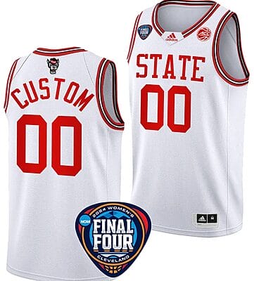 Custom NC State Wolfpack Basketball Jersey Name and Number 2024 NCAA March Madness Final Four White