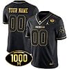 Custom Michigan Wolverines Jersey Name and Number 1000 Wins Patch Football All Stitched Black Gold