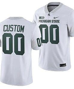 Custom Michigan State Spartans Jersey Name and Number College Football White 2023 Game