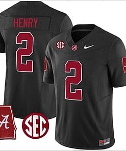Derrick Henry Jersey #9 Alabama Crimson Tide Vapor Stitched Football Alabama Map Black
