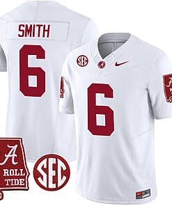 DeVonta Smith Jersey #6 Alabama Crimson Tide Vapor Limited Football Alabama Map White