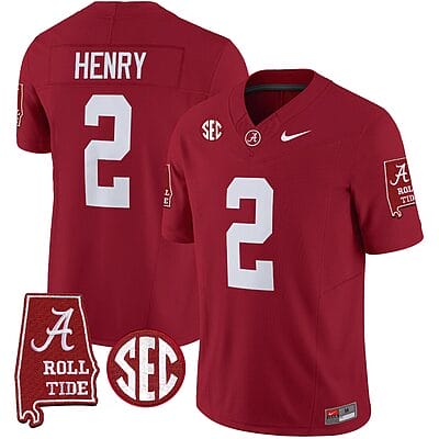 Derrick Henry Jersey #2 Alabama Crimson Tide Vapor Limited Football Alabama Map Crimson