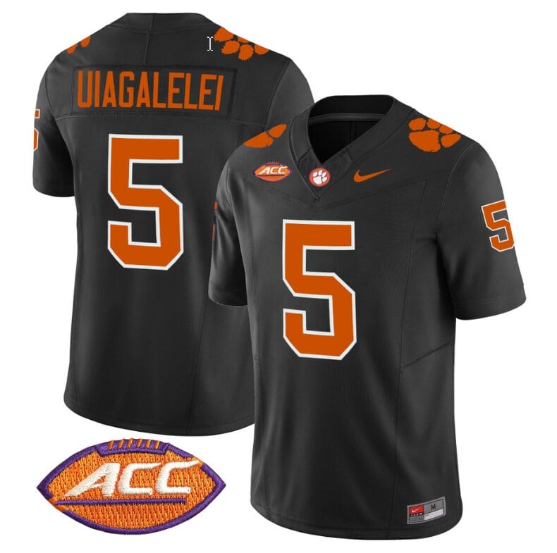 DJ Uiagalelei Jersey #5 Clemson Tigers Vapor Limited Acc Patch College Football Stitched Black