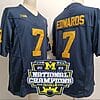 Donovan Edwards Jersey #7 Michigan Wolverines Football 2023 National Champions Patch Navy