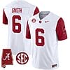 DeVonta Smith Jersey #6 Alabama Crimson Tide Vapor Stitched Football Alabama Map Crimson Sleeves