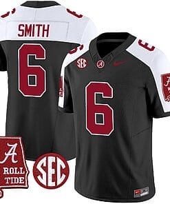 DeVonta Smith Jersey #6 Alabama Crimson Tide Vapor Limited Football Alabama Map Black Alternate