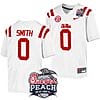Deion Smith Jersey #0 Ole Miss Rebels Peach Bowl Patch 2024 College Football White