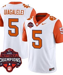 DJ Uiagalelei Jersey #5 Clemson Tigers Vapor Limited Champions Patch College Football Stitched Orange Sleeves