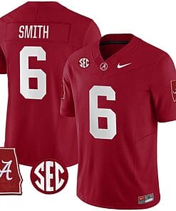 DeVonta Smith Jersey #6 Alabama Crimson Tide Vapor Stitched Football Alabama Map Crimson