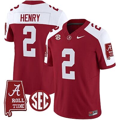 Derrick Henry Jersey #2 Alabama Crimson Tide Vapor Limited Football Alabama Map Crimson Alternate