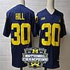 Daxton Hill Jersey #30 Michigan Wolverines Football 2023 National Champions Patch Navy