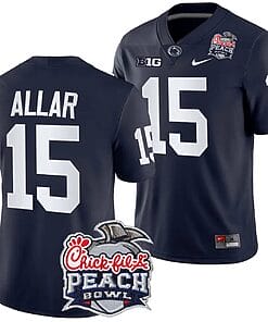Drew Allar Jersey #15 Penn State Peach Bowl Patch 2024 College Football Navy