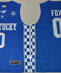 DeAaron Fox Jersey #0 Kentucky Wildcats NIL College Basketball Blue