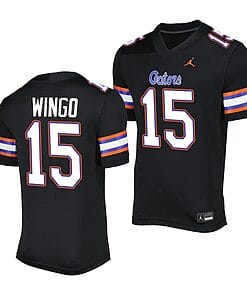 Florida Gators Derek Wingo Jersey #15 Alternate Game Black 2023 Salute To Service Uniform