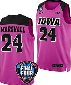 Gabbie Marshall Jersey #24 Iowa Hawkeyes Basketball 2024 NCAA March Madness Final Four Pink