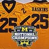 Hassan Haskins Jersey #25 Michigan Wolverines Football 2023 National Champions Patch Yellow