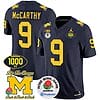 JJ McCarthy Jersey #9 Michigan Wolverines Vapor Stitched 1000 Wins Rose Bowl Patch Navy
