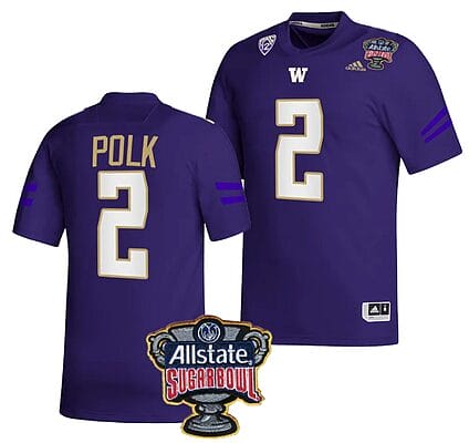 Ja'Lynn Polk Jersey #2 Washington Huskies Allstate Sugar Bowl Patch 2024 College Football Purple