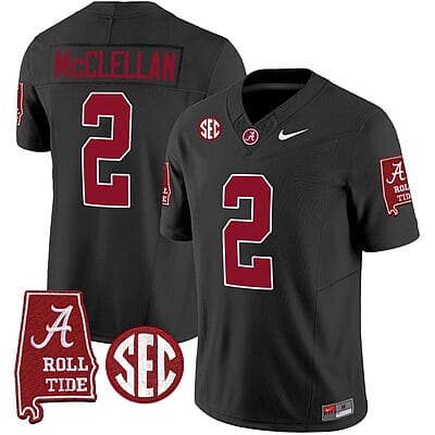 Jase McClellan Jersey #2 Alabama Crimson Tide Vapor Limited Football Alabama Map Black