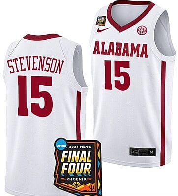 Jarin Stevenson Jersey #15 Alabama Crimson Tide 2024 NCAA March Madness Final Four Basketball White