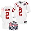 Jaxson Dart Jersey #2 Ole Miss Rebels Peach Bowl Patch 2024 College Football White