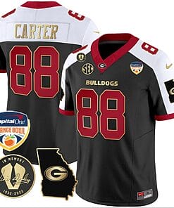 Jalen Carter Jersey #88 Georgia Bulldogs Vapor Limited Orange Bowl Patch Alternate