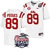 JJ Pegues Jersey #89 Ole Miss Rebels Peach Bowl Patch 2024 College Football White