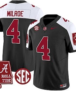 Jalen Milroe Jersey #4 Alabama Crimson Tide Vapor Limited Football Alabama Map Black Alternate