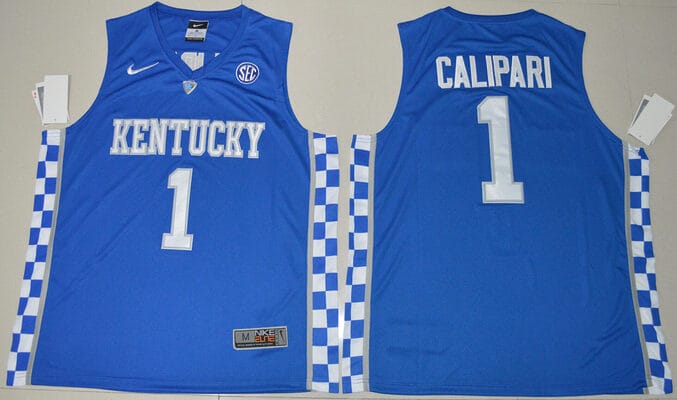 John Calipari Jersey #1 Kentucky Wildcats NCAA Basketball Blue