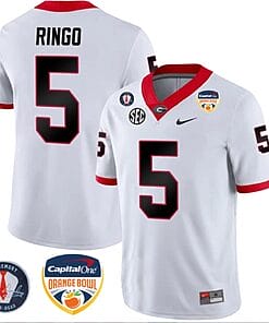 Kelee Ringo Jersey #5 Georgia Bulldogs Orange Bowl Patch Football Stitched White