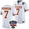 Keilan Robinson Jersey #7 Texas Longhorns Allstate Sugar Bowl Patch 2024 College Football White