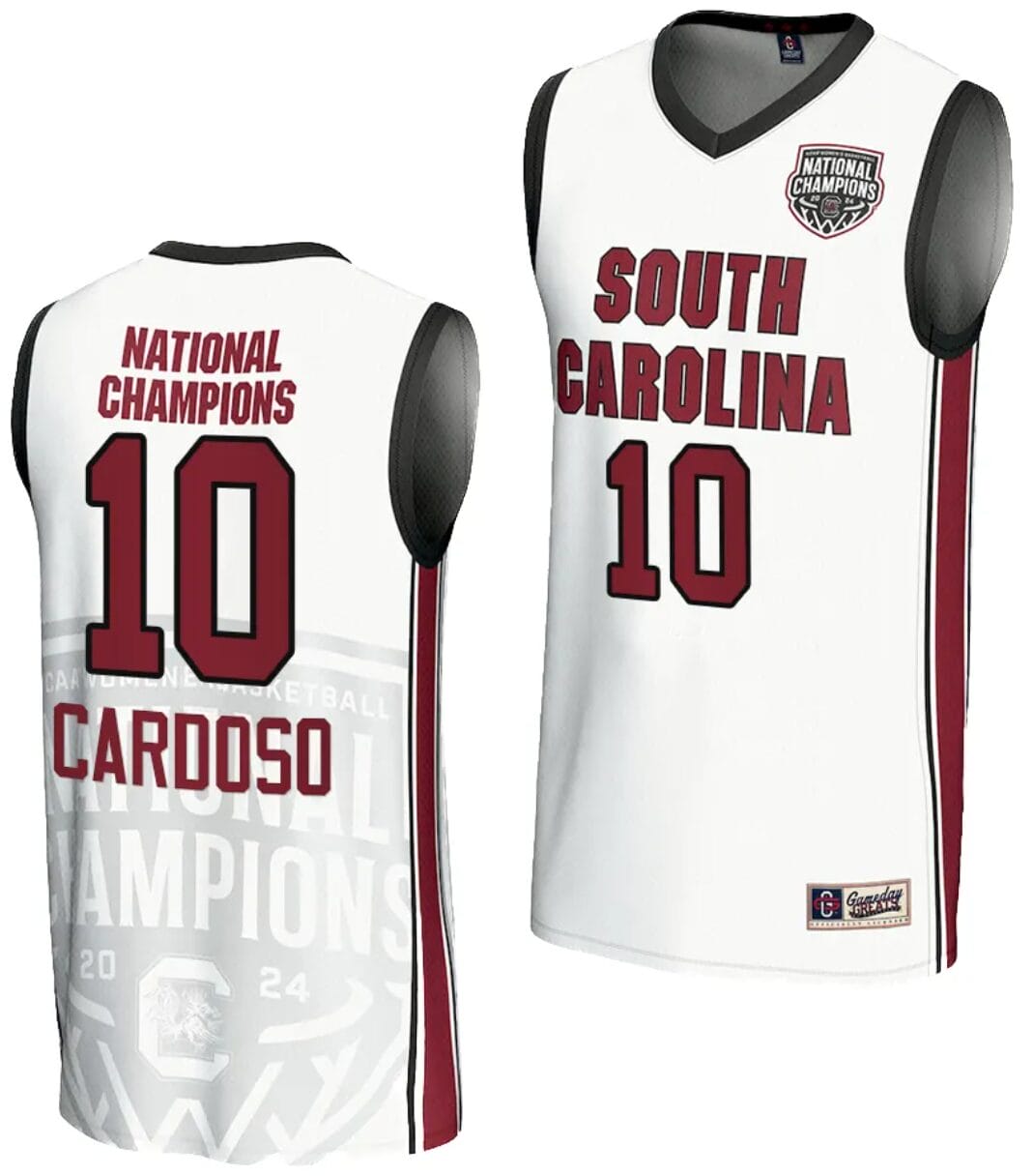 Kamilla Cardoso Jersey #10 South Carolina Gamecocks 2024 NCAA Basketball National Champions White