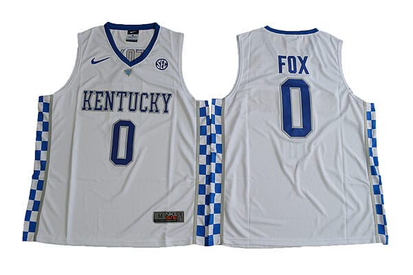 DeAaron Fox Jersey #0 Kentucky Wildcats NIL College Basketball White