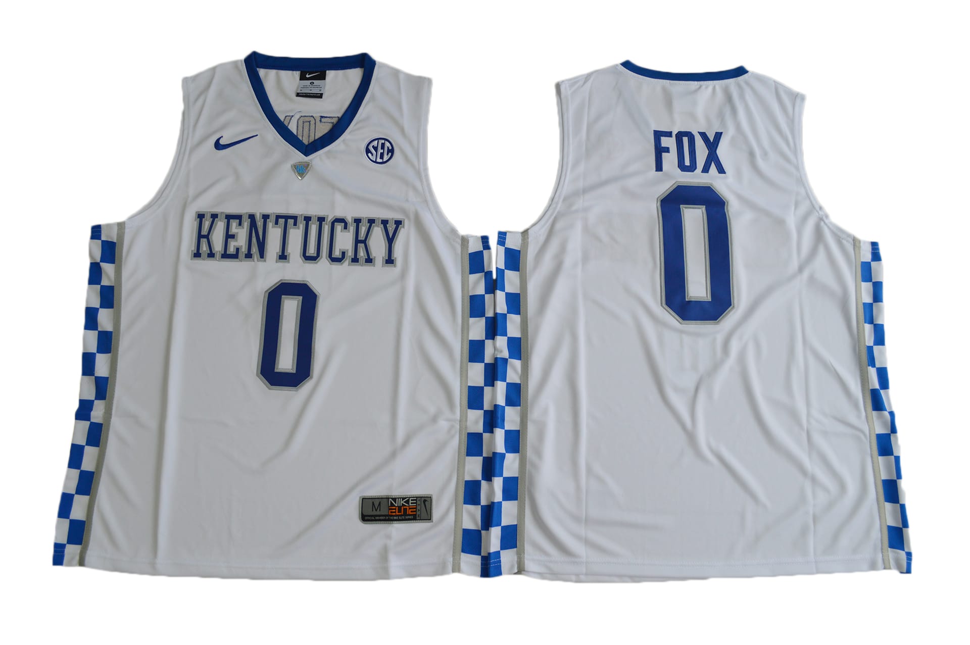 DeAaron Fox Jersey #0 Kentucky Wildcats NIL College Basketball White