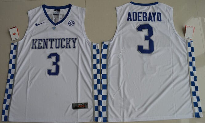 Edrice Adebayo Jersey #3 Kentucky Wildcats NCAA Basketball White